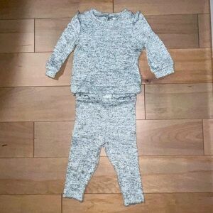 Oshkosh 18M Girls Knit Grey Ruffle Matching Set